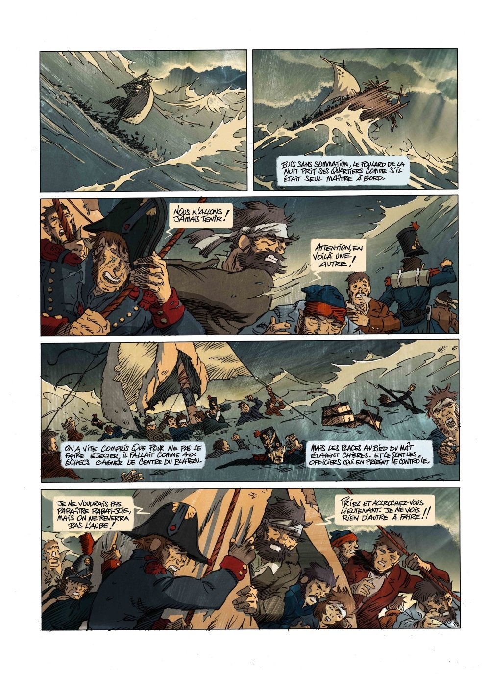 L'une des planches de la BD L'oubli&eacute;e du radeau de la M&eacute;duse